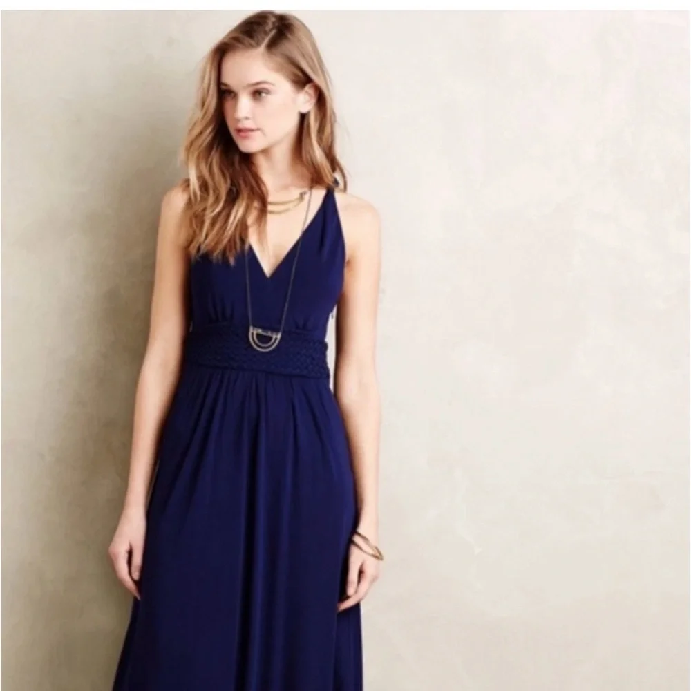 Anthropologie Maeve Yuma Maxi Dress Size 0 Blue - Picture 3 of 7